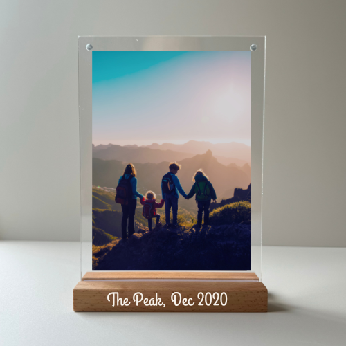 Personalised Acrylic Frame Wooden Base